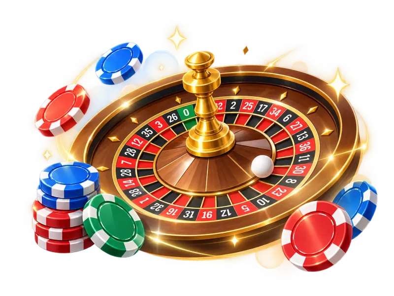 Elegantes Roulette-Rad mit Jetons