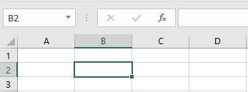 Excel-Arbeitsblatt mit markierter aktiver Zelle