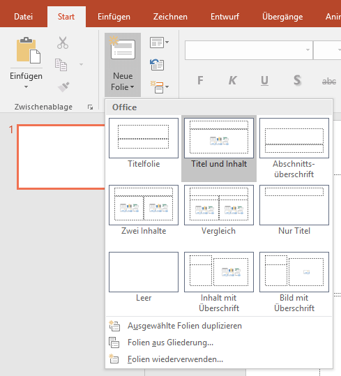 Folienmaster, Folienlayouts neu gestalten, Screenshot 1