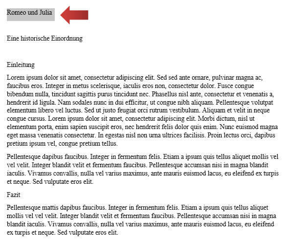 Formatvorlagen einsetzen und anpassen, Screenshot 1