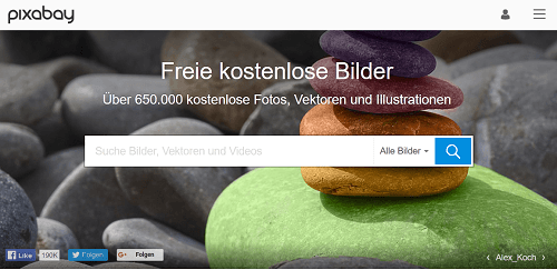Pixabay-Webseite als Quelle für kostenlose Grafiken