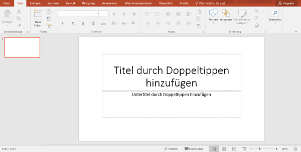 Titelfolie erstellen, Screenshot 1