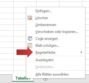 Ein Beispiel wie in Excel Arbeitsmappen mit einer neuen Farbe versehen werden