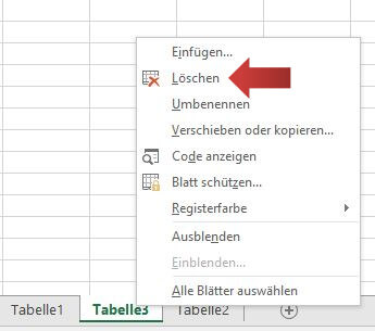 Ein Beispiel wie in Excel Arbeitsmappen in einem Menü gelöscht werden