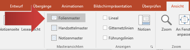 Folienmaster - Design formatieren