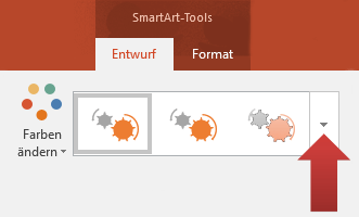 SmartArt in PowerPoint Auswahl von Formatvorlagen